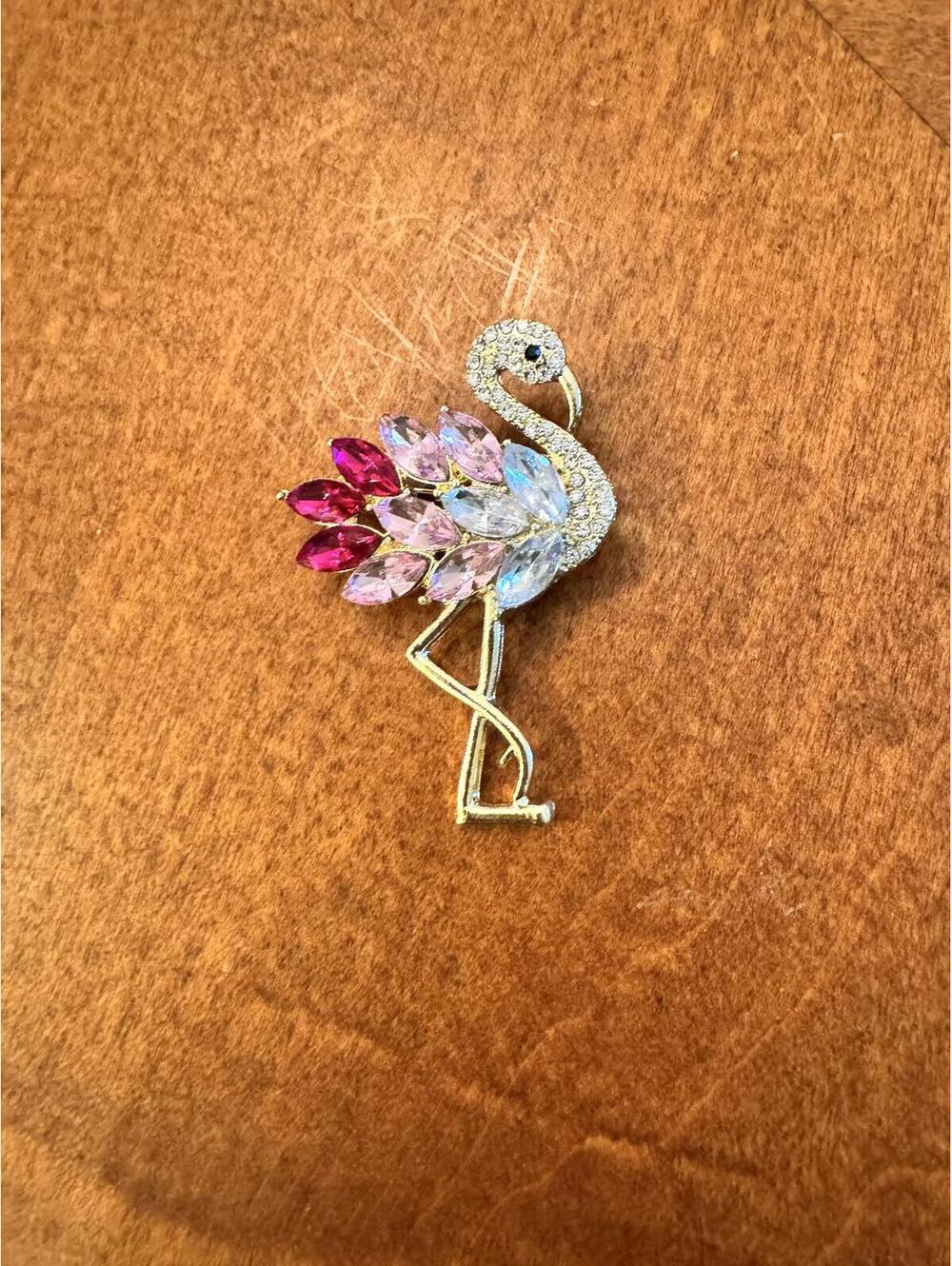 Crystal Rhinestone Flamingo Brooch Pin 270